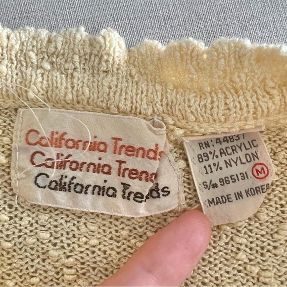 Vintage Yellow Sweater Embroidered M - Picture 5 of 8